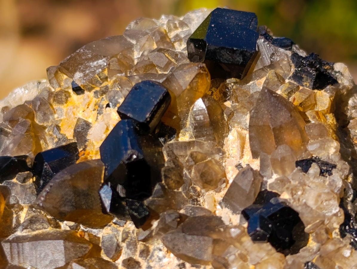 Natural Schorl Black Tourmaline Specimens with Associated Minerals x 6 From Erongo, Namibia - Toprock Gemstones and Minerals 