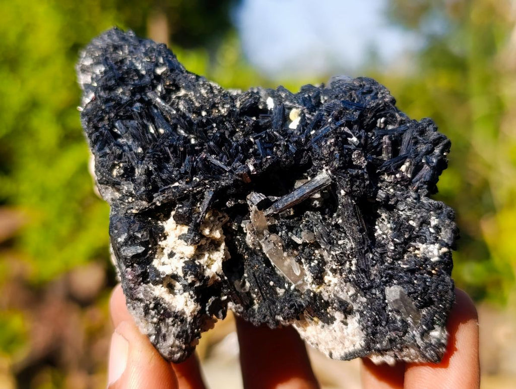 Natural Schorl Black Tourmaline Specimens with Associated Minerals x 6 From Erongo, Namibia - Toprock Gemstones and Minerals 