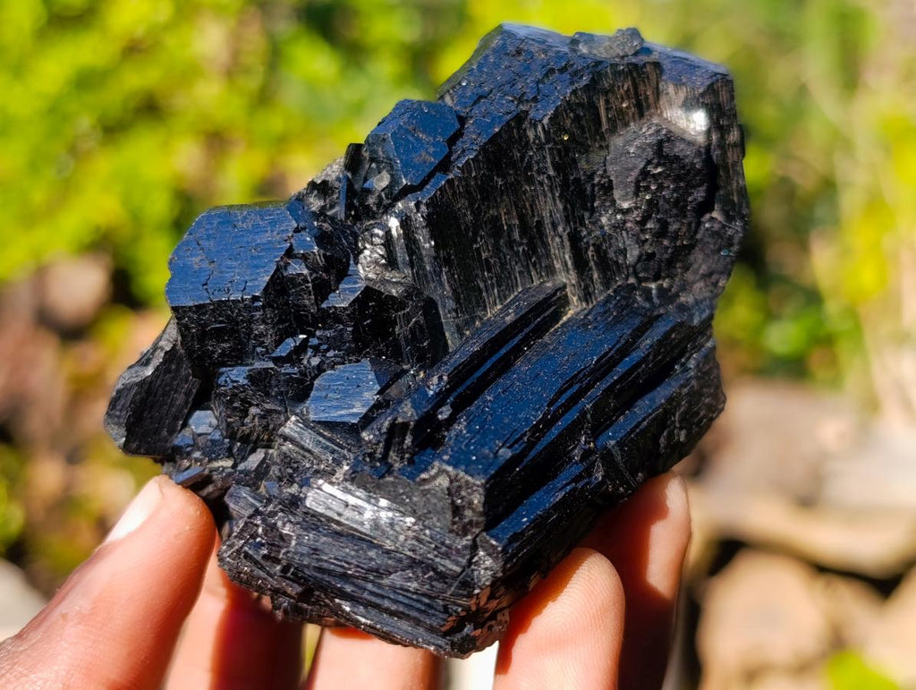 Natural Schorl Black Tourmaline Specimens with Associated Minerals x 6 From Erongo, Namibia - Toprock Gemstones and Minerals 