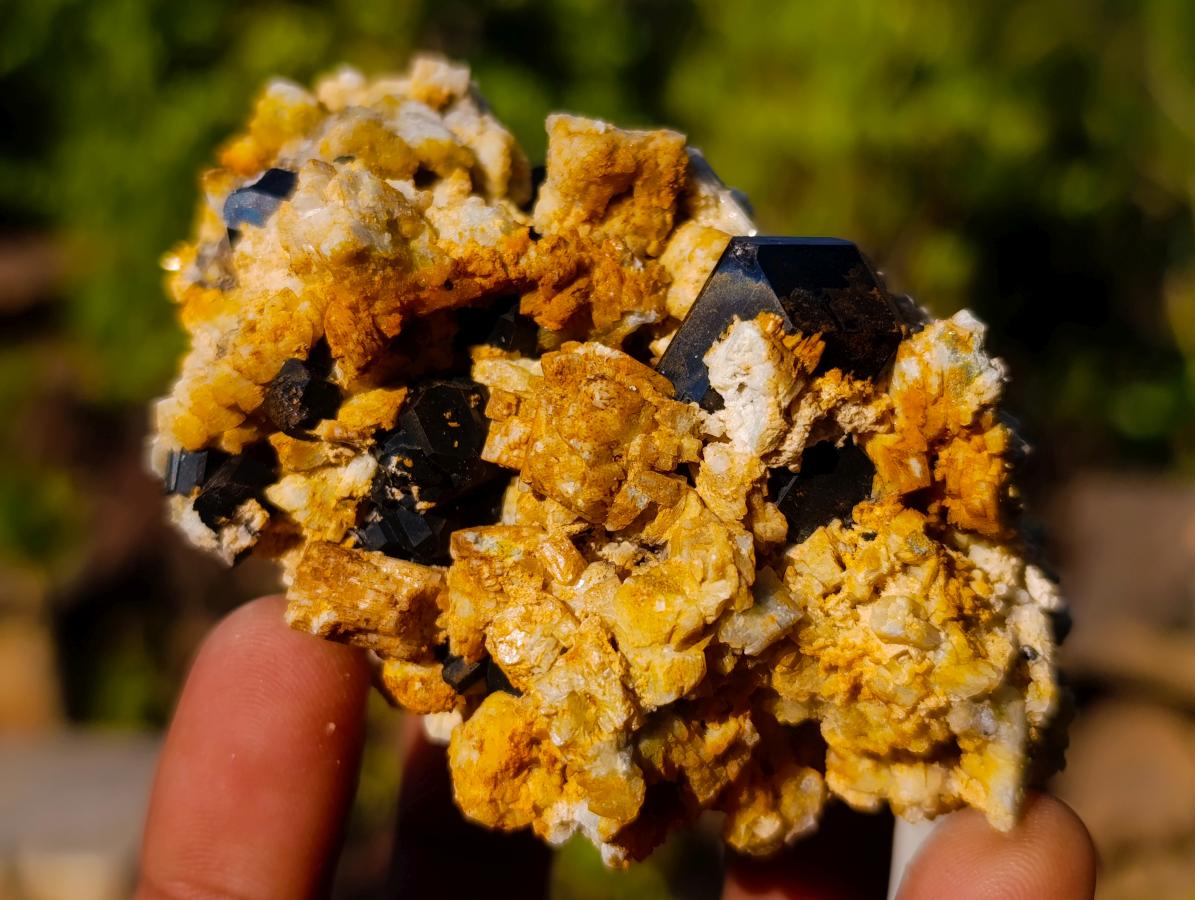 Natural Schorl Black Tourmaline Specimens with Associated Minerals x 6 From Erongo, Namibia - Toprock Gemstones and Minerals 