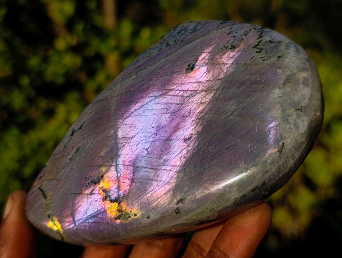Polished Sunset Flash Labradorite Standing Display Pieces x 3 From Madagascar
