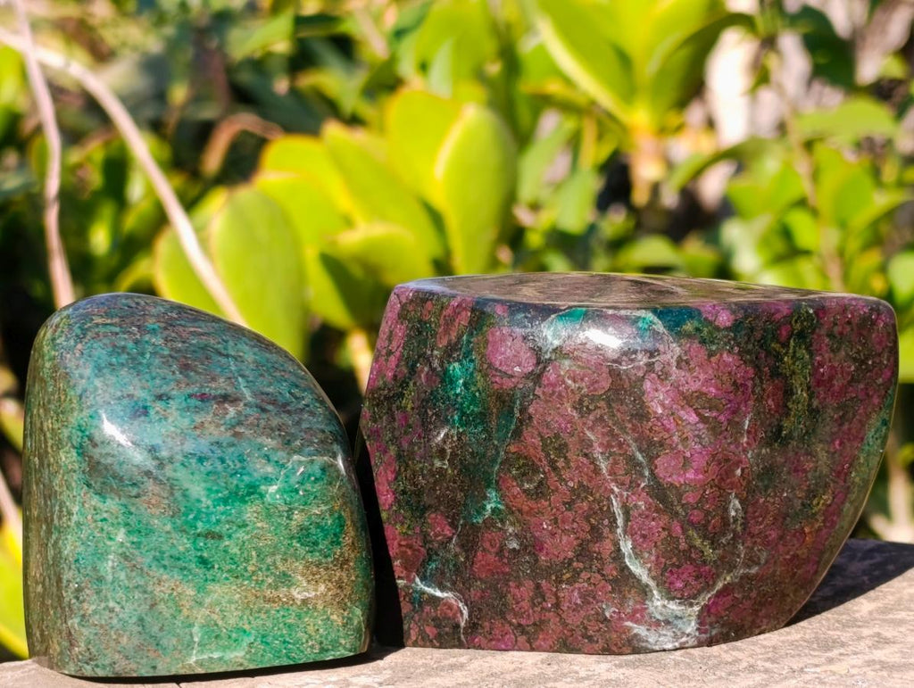 Polished Chrome Verdite Gemstone Standing Display Pieces x 4 From Zimbabwe - Toprock Gemstones and Minerals 