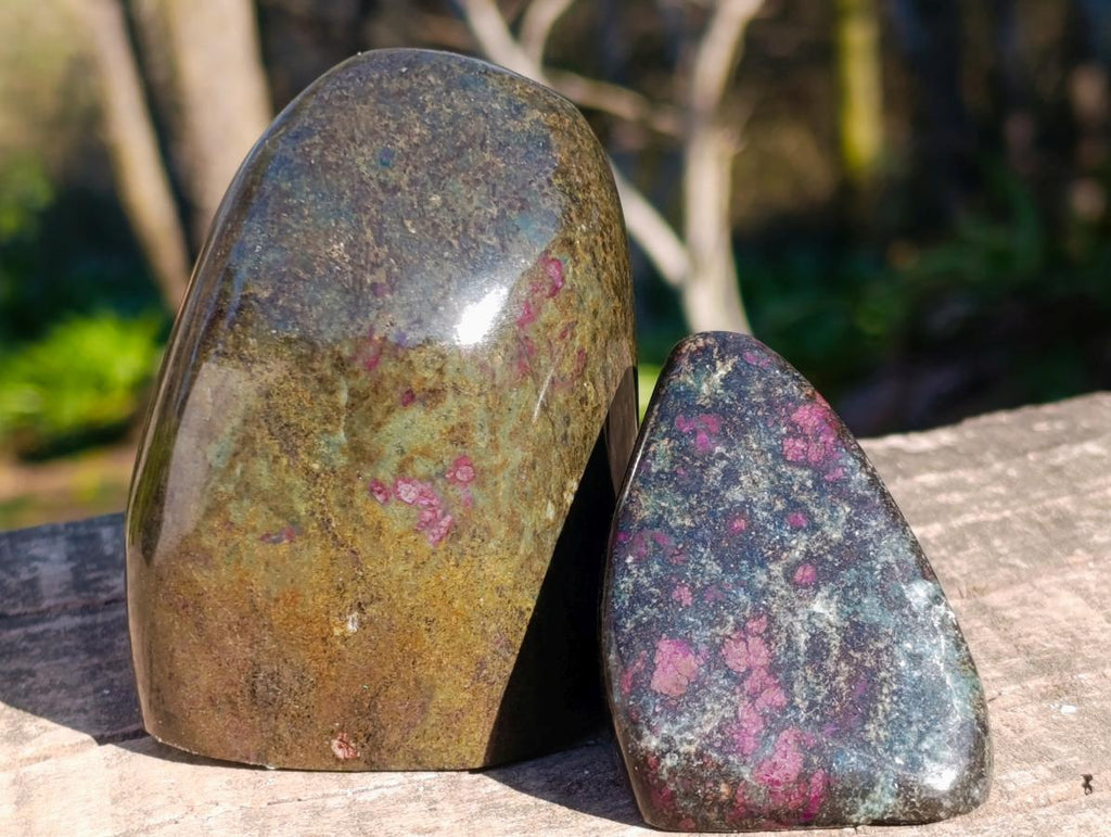 Polished Chrome Verdite Gemstone Standing Display Pieces x 4 From Zimbabwe - Toprock Gemstones and Minerals 