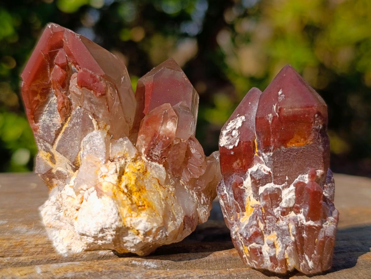 Natural Red Hematoid Quartz Crystals x 12 From Karoi, Zimbabwe - Toprock Gemstones and Minerals 