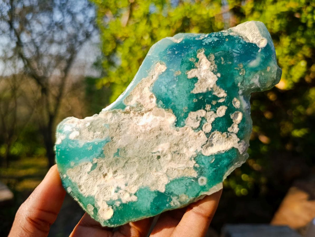 Polished One Side Mtorolite Chrysoprase Slices x 6 From Mutorashanga, Zimbabwe