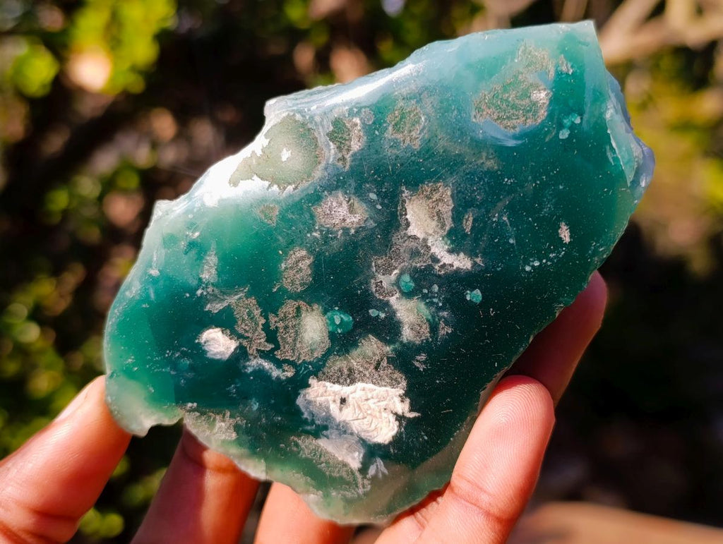 Polished One Side Mtorolite Chrysoprase Slices x 6 From Mutorashanga, Zimbabwe