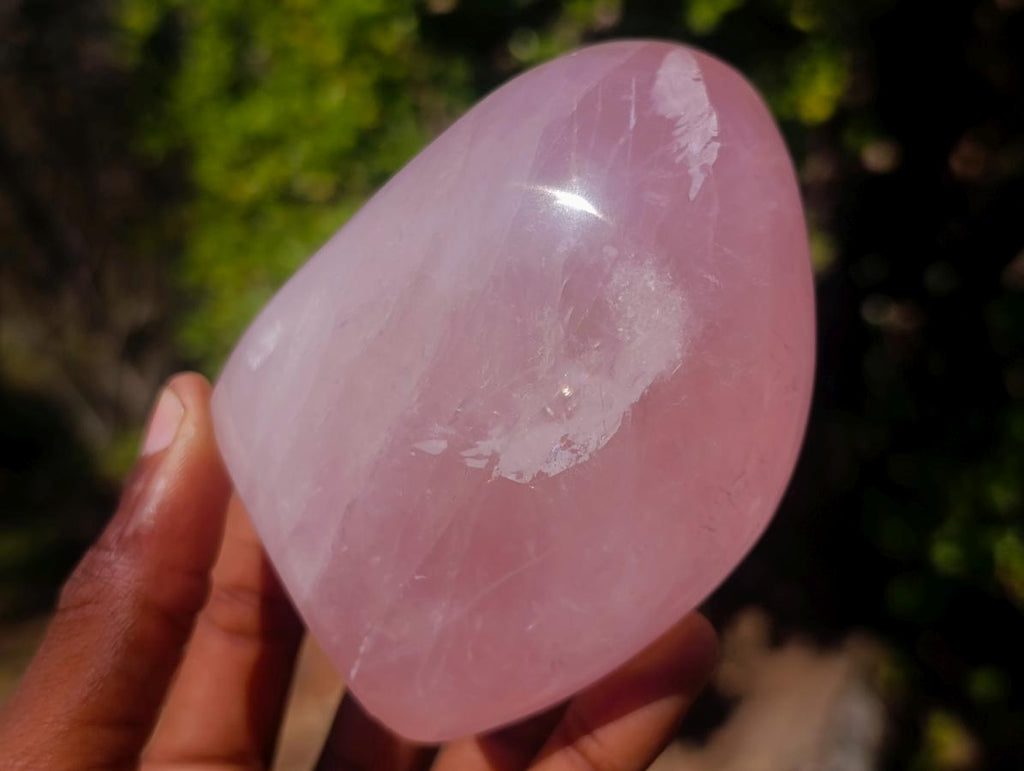 Polished Gemmy Rose Quartz Standing Display Pieces x 2 From Madagascar