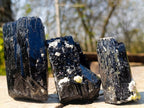 Natural Schorl Black Tourmaline Crystal Specimens x 6 From Erongo, Namibia