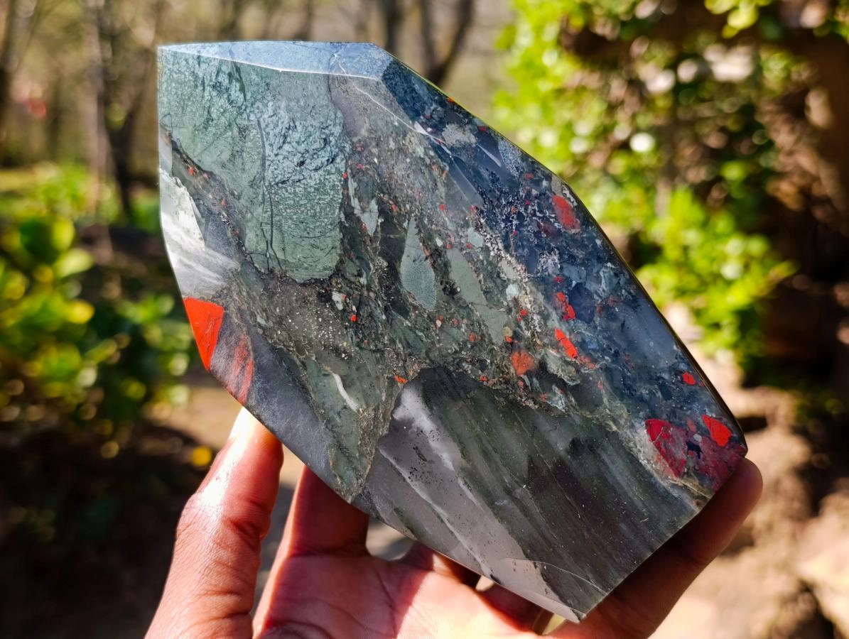 Polished Bloodstone Display Crystals x 2 From Swaziland