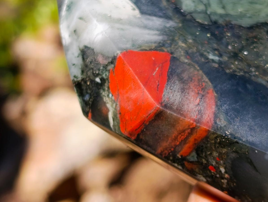 Polished Bloodstone Display Crystals x 2 From Swaziland