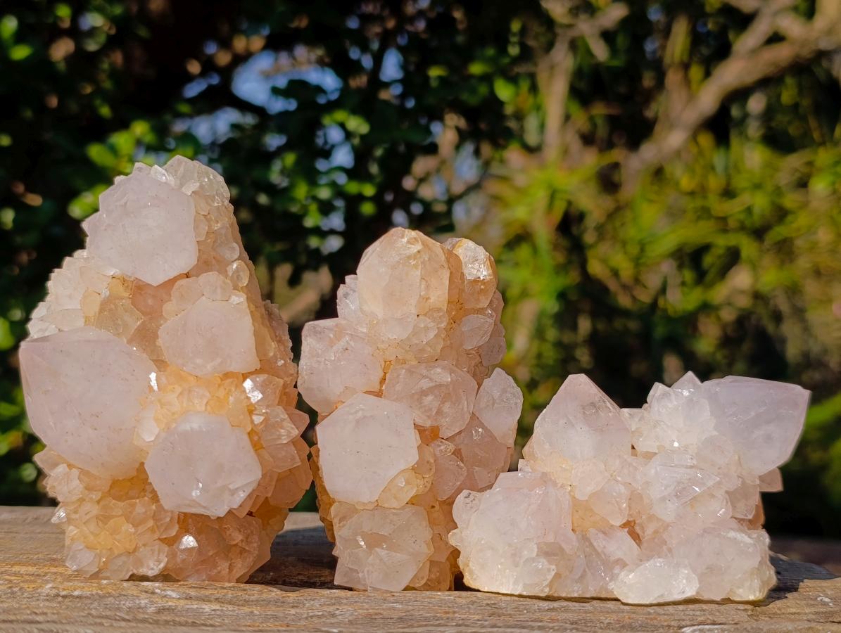 Natural White Spirit Quartz Clusters x 6 From Boekenhouthoek, South Africa