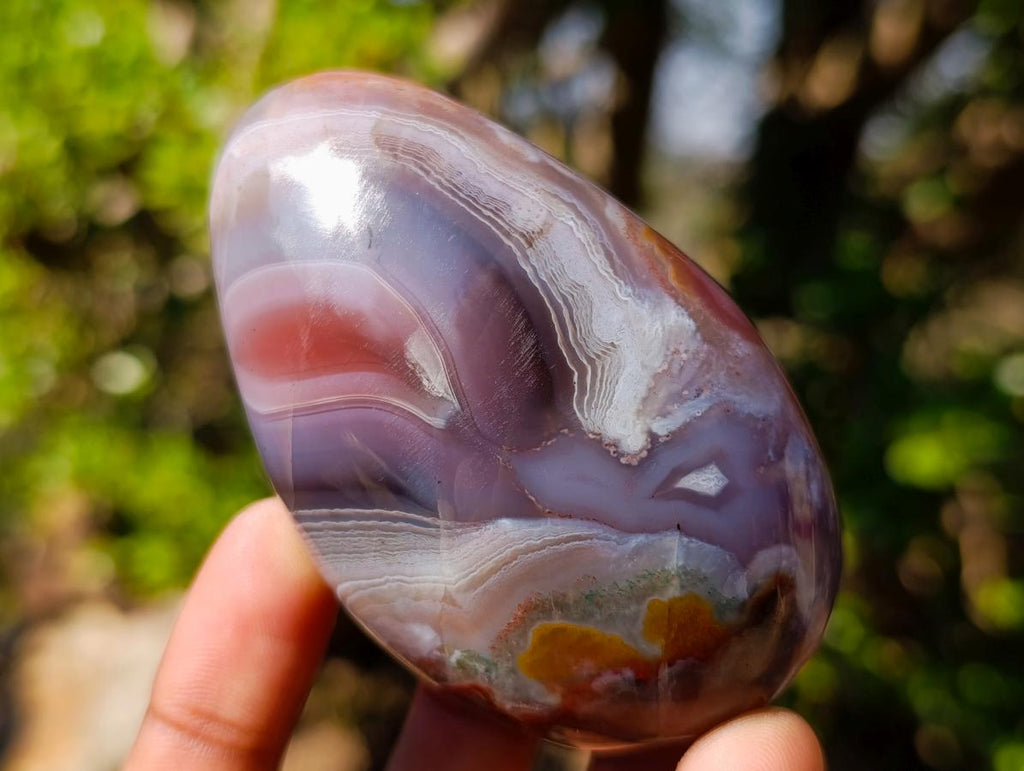 Polished and Natural Large Red Shashe River Agate Galets x 6 From Shashe River, Zimbabwe