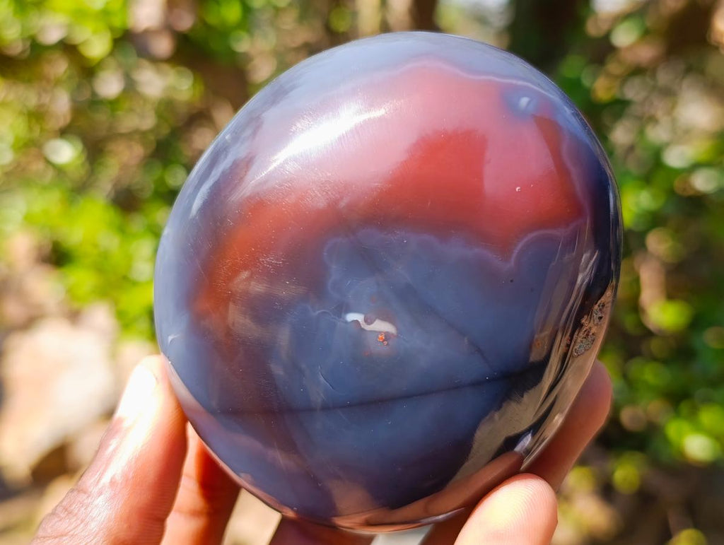 Polished and Natural Large Red Shashe River Agate Galets x 6 From Shashe River, Zimbabwe