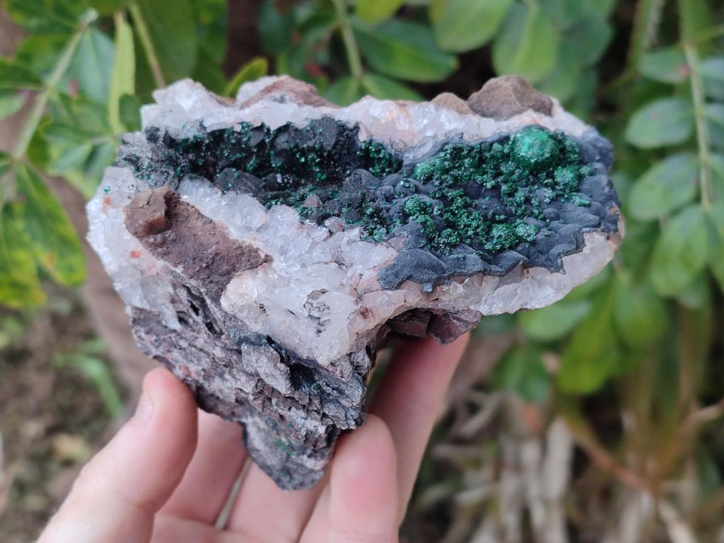 Natural Ball Malachite Specimens on Quartz and Dolomite Matrix x 2 From Mindingi Mine, Kambove, Congo - Toprock Gemstones and Minerals 