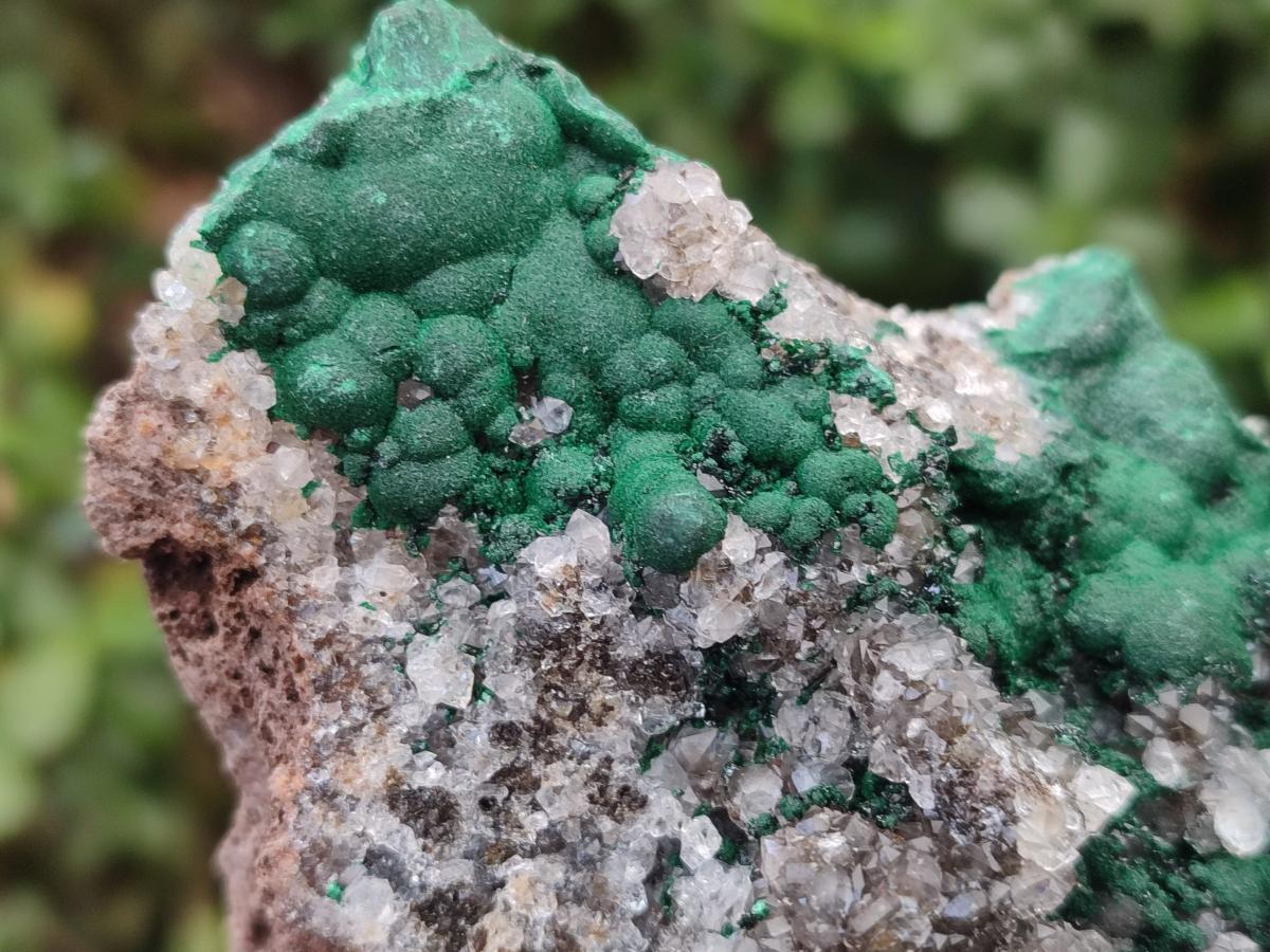 Natural Ball Malachite Specimens on Quartz and Dolomite Matrix x 2 From Mindingi Mine, Kambove, Congo - Toprock Gemstones and Minerals 