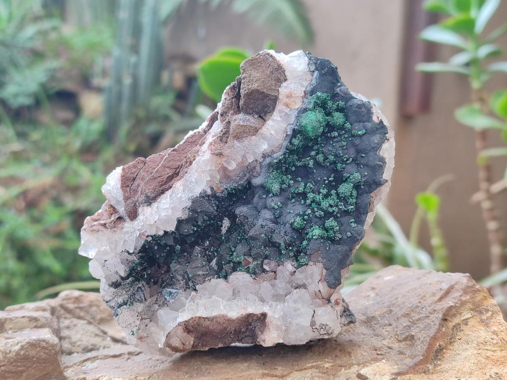 Natural Ball Malachite Specimens on Quartz and Dolomite Matrix x 2 From Mindingi Mine, Kambove, Congo - Toprock Gemstones and Minerals 