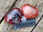 Polished Carnelian Agate Gemstone Hearts x 6 From Madagascar - Toprock Gemstones and Minerals 