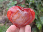 Polished Carnelian Agate Gemstone Hearts x 6 From Madagascar - Toprock Gemstones and Minerals 