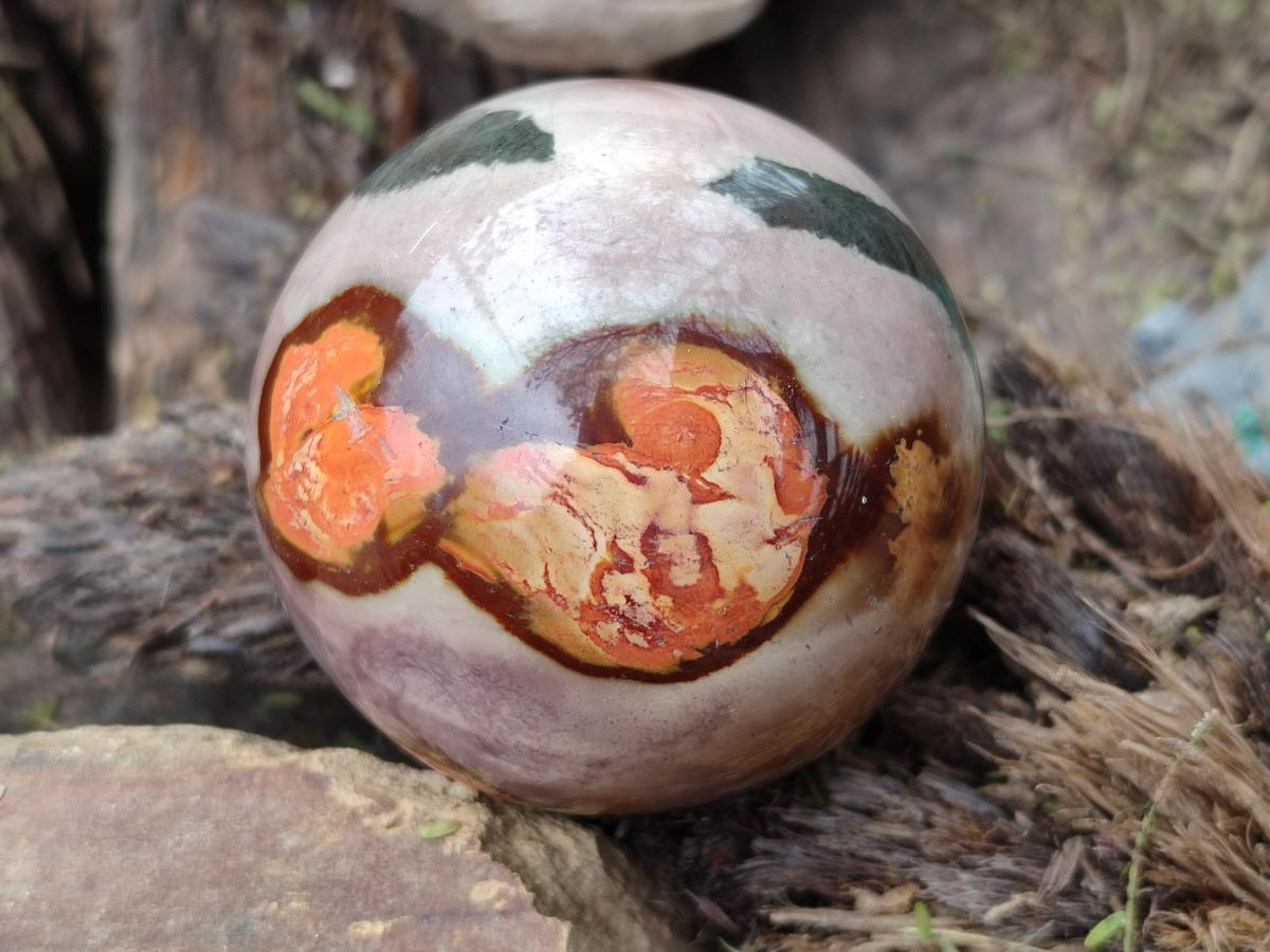 Polished Polychrome Jasper Spheres x 2 From Androka, Madagascar - Toprock Gemstones and Minerals 