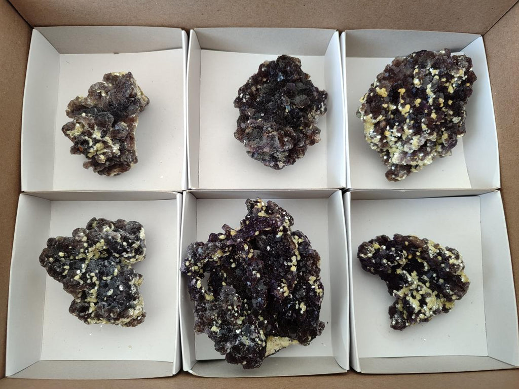 Natural Smokey Fluorite with yellow Muscovite Mica Specimens x From Erongo, Namibia - Toprock Gemstones and Minerals 