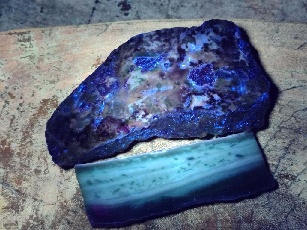 Polished One Side Great Dyke Mtorolite Chrysoprase Slices x 6 From Great Dyke Mountain Range, Zimbabwe - Toprock Gemstones and Minerals 