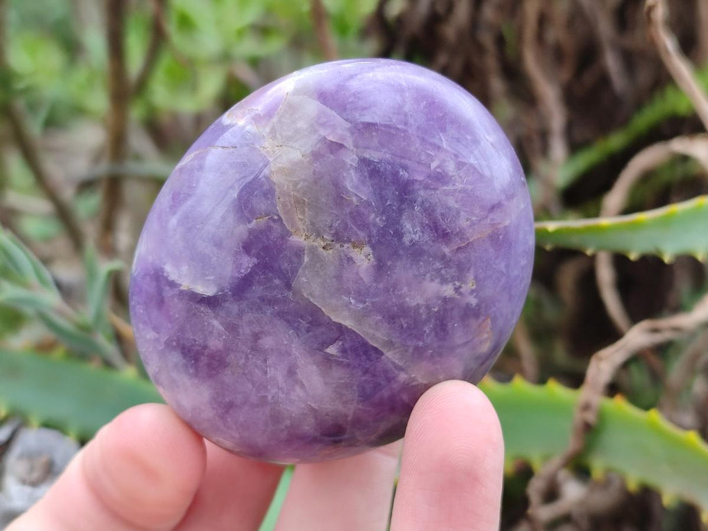 Polished Large Chevron Amethyst Galets x 12 From Madagascar - Toprock Gemstones and Minerals 