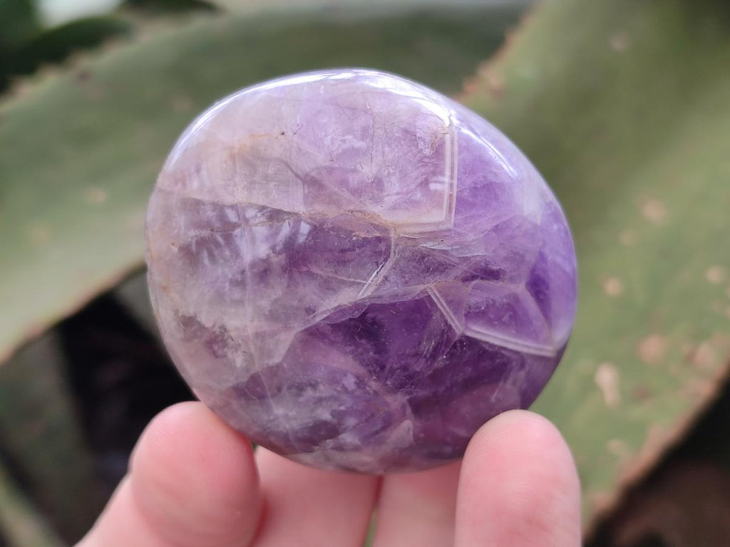 Polished Large Chevron Amethyst Galets x 12 From Madagascar - Toprock Gemstones and Minerals 