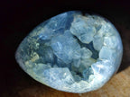 Polished and Natural Blue Celestite Eggs x 2 From Sakoany, Madagascar