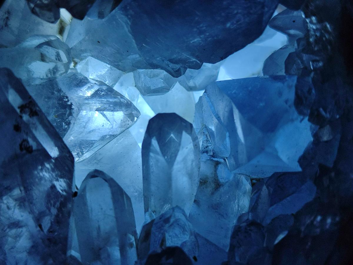Polished and Natural Blue Celestite Eggs x 2 From Sakoany, Madagascar
