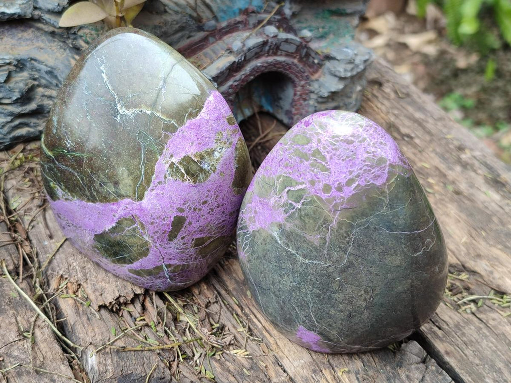 Polished Stichtite Standing Display Pieces x 2 From Barberton, South Africa