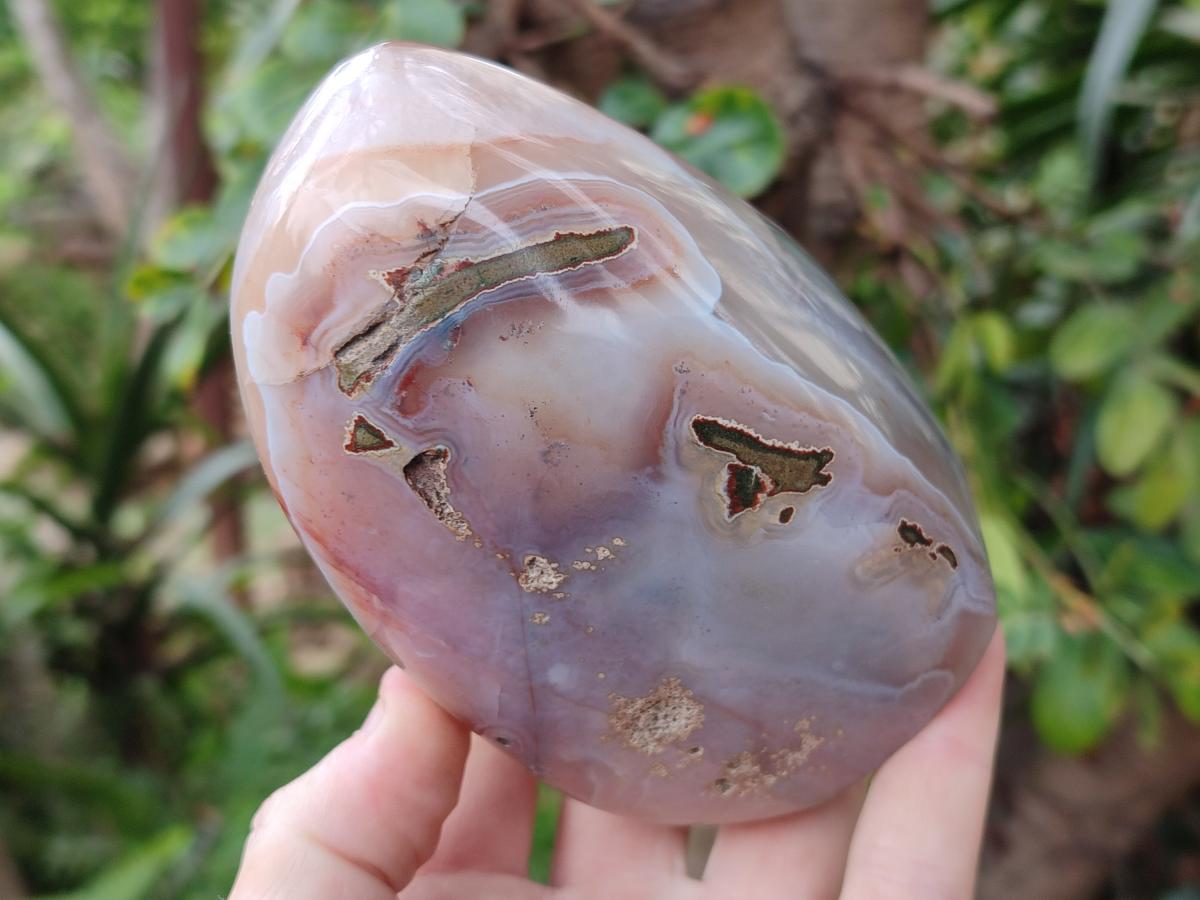 Polished and Natural Red Shashe River Sardonyx Agate Standing Display Pieces x 2 From Shashe River, Zimbabwe