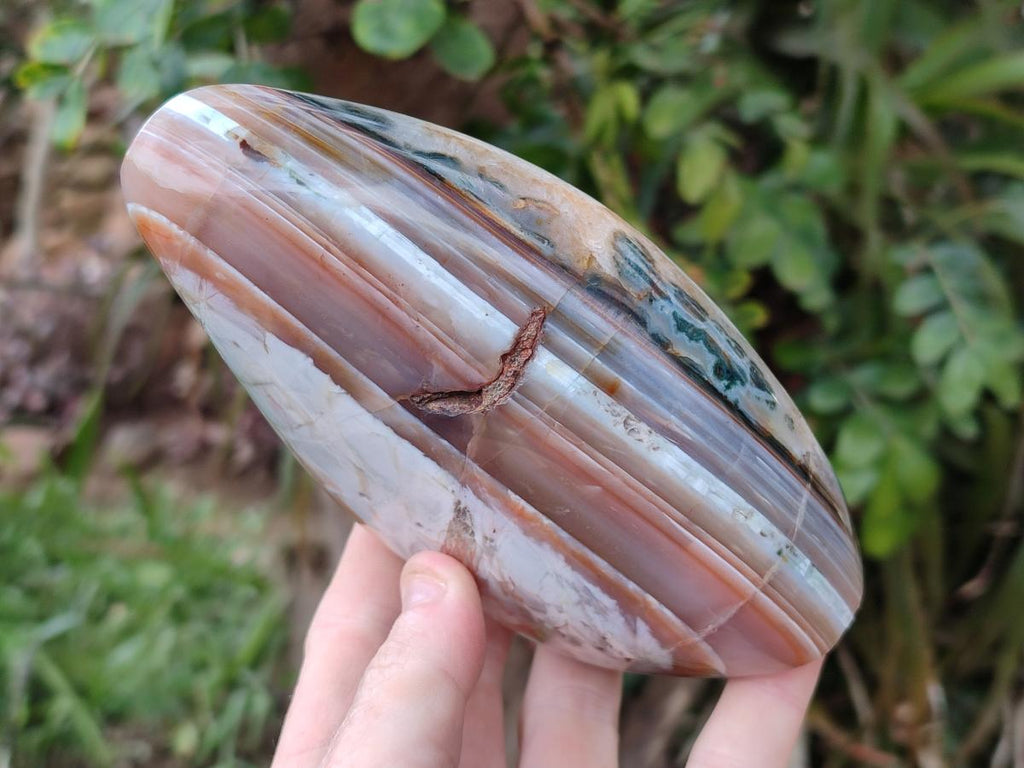 Polished and Natural Red Shashe River Sardonyx Agate Standing Display Pieces x 2 From Shashe River, Zimbabwe