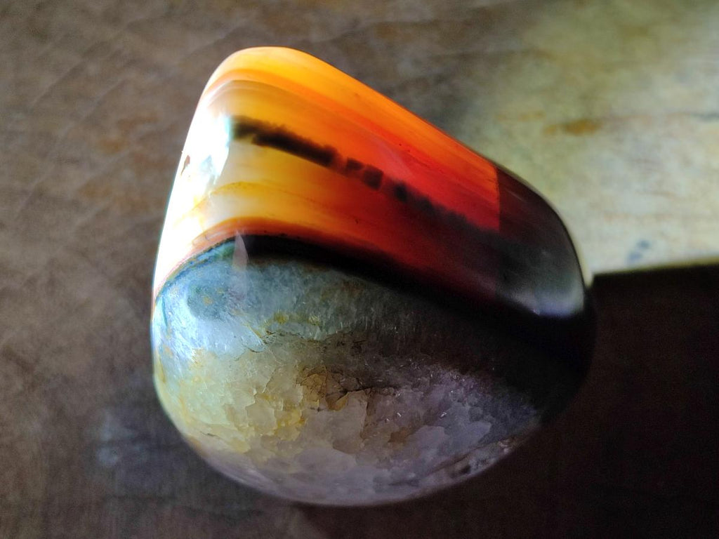 Polished and Natural Red Shashe River Sardonyx Agate Standing Display Pieces x 2 From Shashe River, Zimbabwe