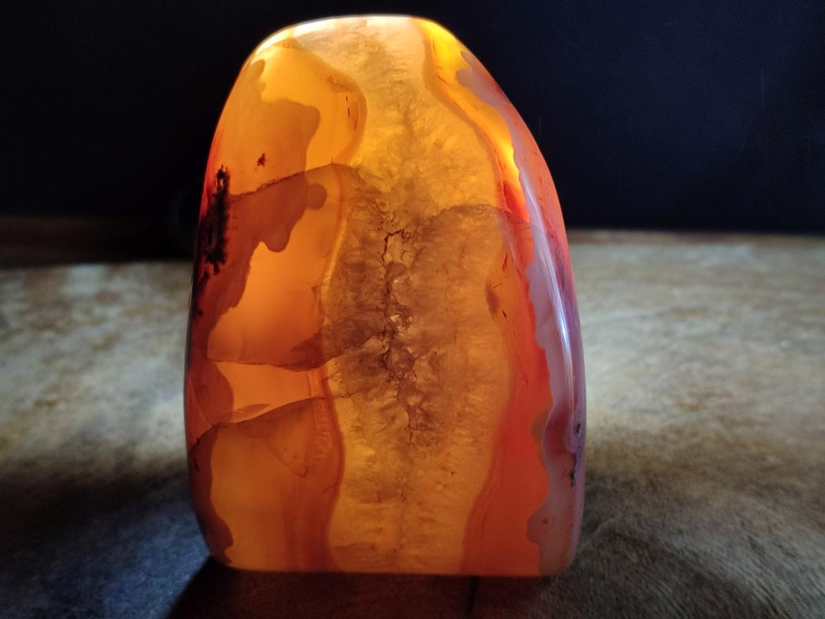 Polished and Natural Red Shashe River Sardonyx Agate Standing Display Pieces x 2 From Shashe River, Zimbabwe