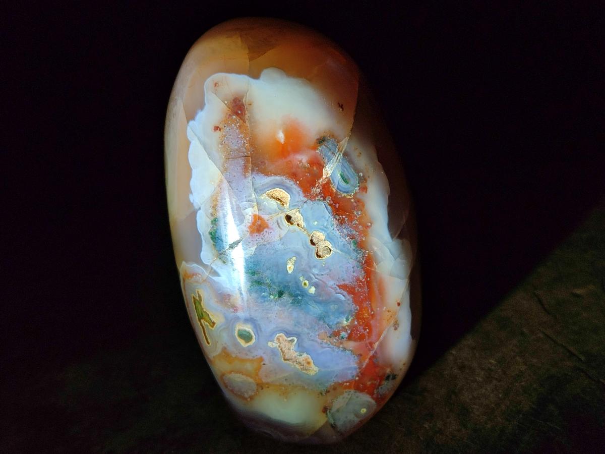 Polished and Natural Red Shashe River Sardonyx Agate Standing Display Pieces x 2 From Shashe River, Zimbabwe