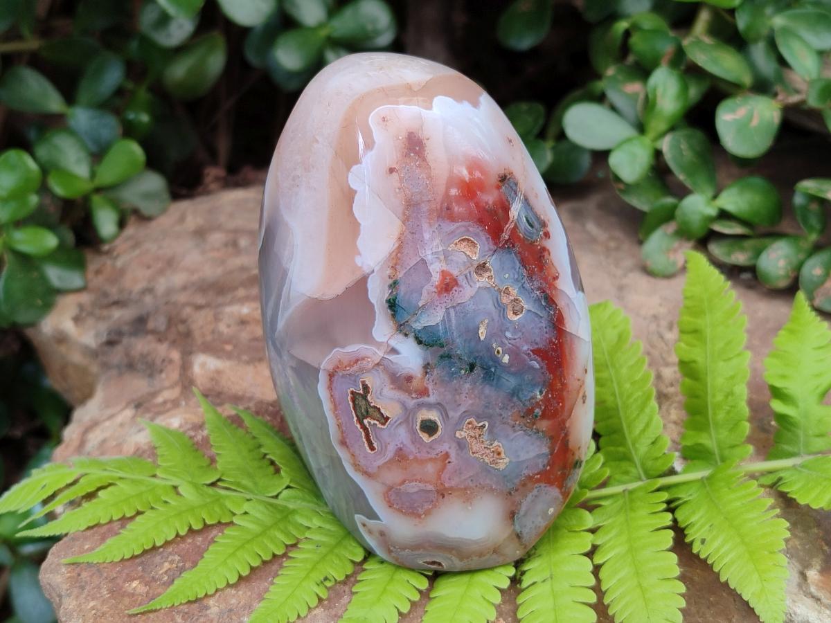 Polished and Natural Red Shashe River Sardonyx Agate Standing Display Pieces x 2 From Shashe River, Zimbabwe