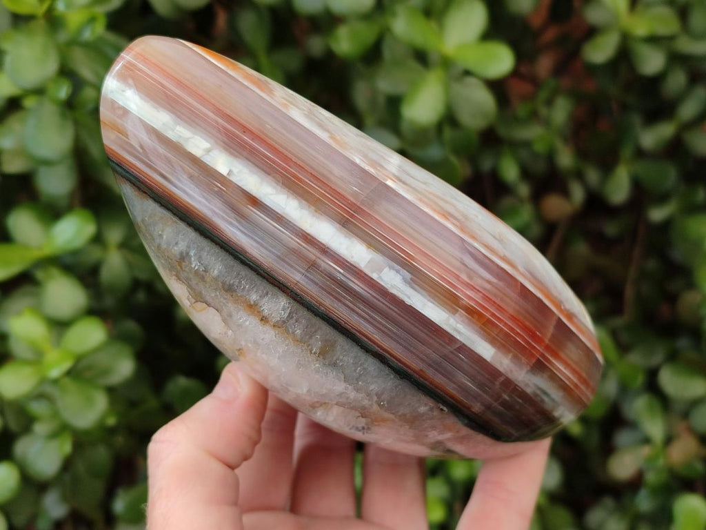 Polished and Natural Red Shashe River Sardonyx Agate Standing Display Pieces x 2 From Shashe River, Zimbabwe