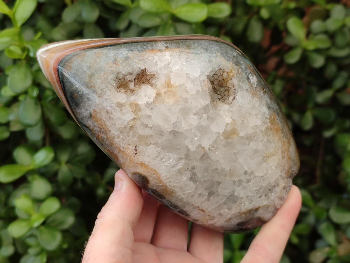 Polished and Natural Red Shashe River Sardonyx Agate Standing Display Pieces x 2 From Shashe River, Zimbabwe
