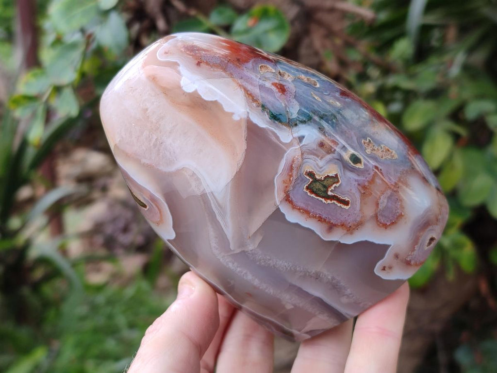 Polished and Natural Red Shashe River Sardonyx Agate Standing Display Pieces x 2 From Shashe River, Zimbabwe