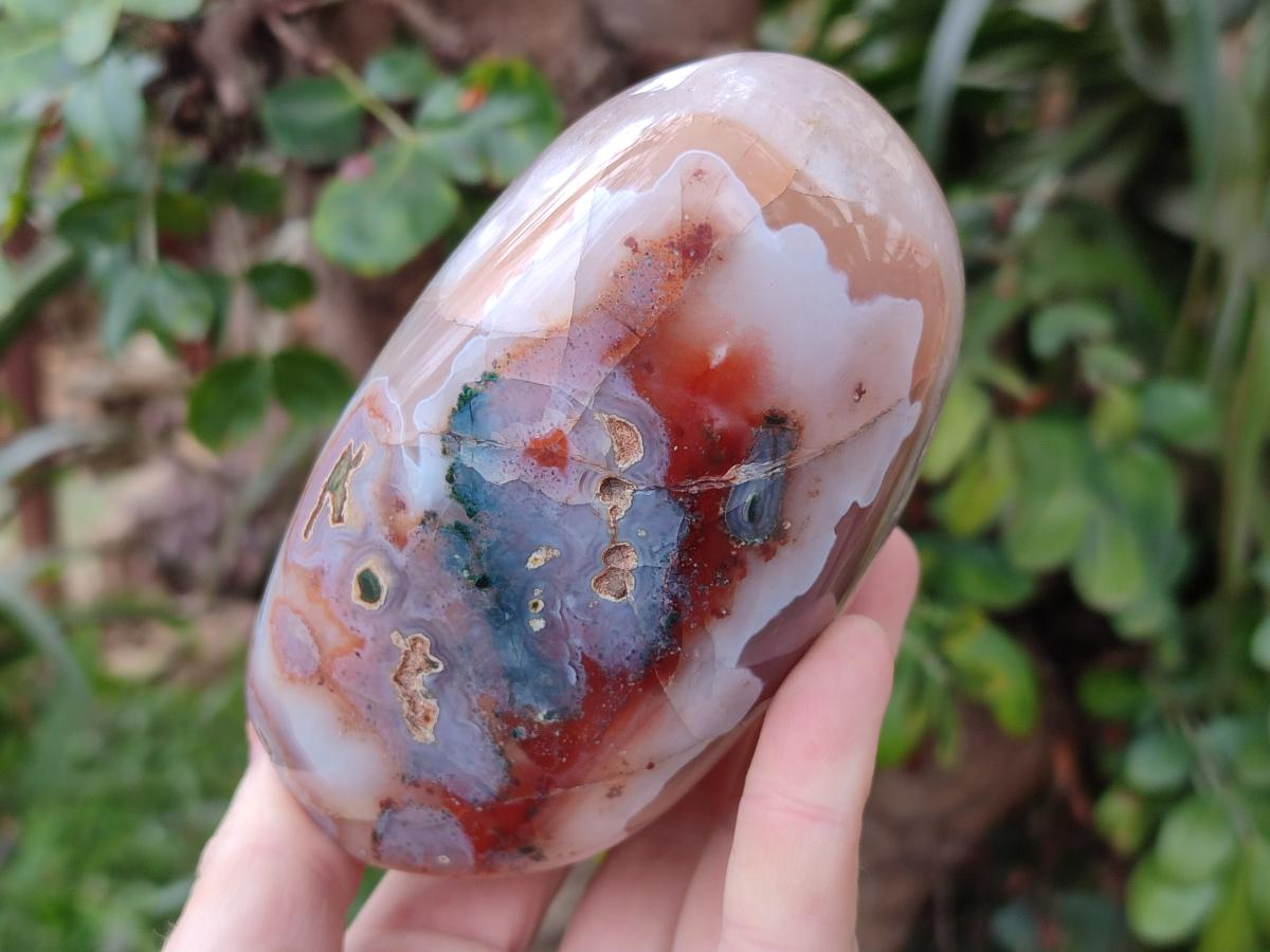 Polished and Natural Red Shashe River Sardonyx Agate Standing Display Pieces x 2 From Shashe River, Zimbabwe
