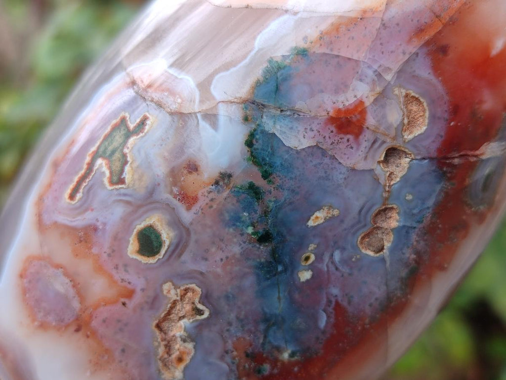 Polished and Natural Red Shashe River Sardonyx Agate Standing Display Pieces x 2 From Shashe River, Zimbabwe
