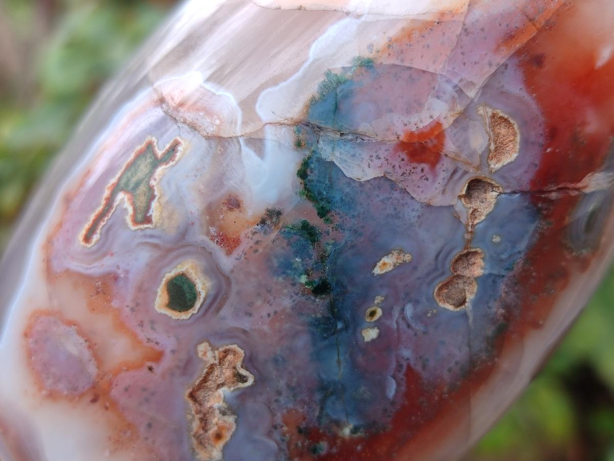 Polished and Natural Red Shashe River Sardonyx Agate Standing Display Pieces x 2 From Shashe River, Zimbabwe