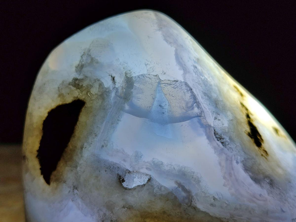 Polished Blue Lace Agate Standing Display Pieces x 2 From Nsanje, Malawi