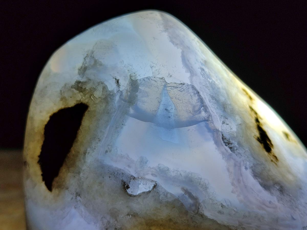 Polished Blue Lace Agate Standing Display Pieces x 2 From Nsanje, Malawi