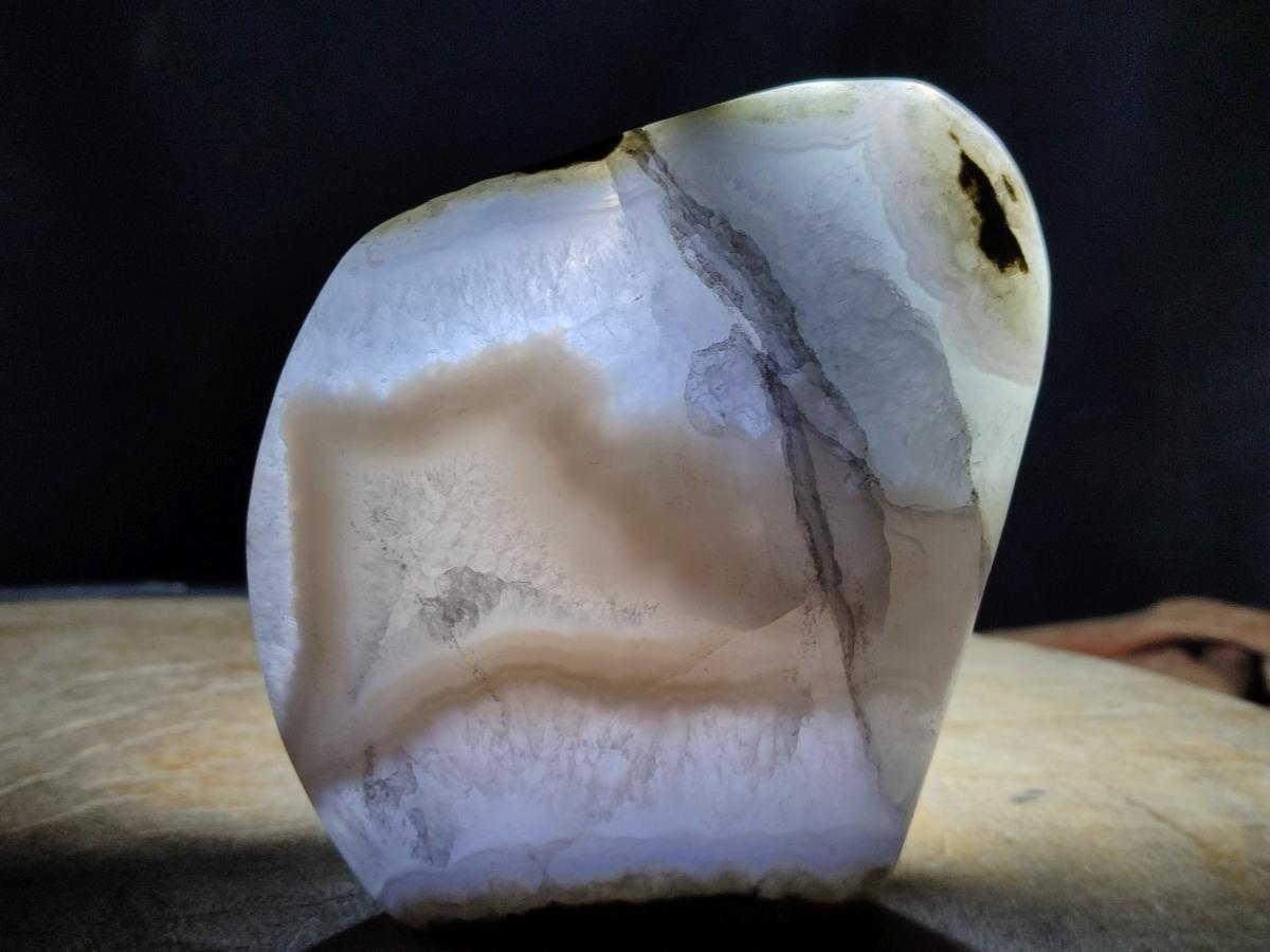 Polished Blue Lace Agate Standing Display Pieces x 2 From Nsanje, Malawi
