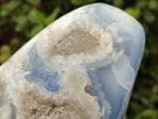 Polished Blue Lace Agate Standing Display Pieces x 2 From Nsanje, Malawi