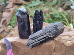 Natural Schorl Black Tourmaline Crystal Specimens x 12 From Erongo, Namibia