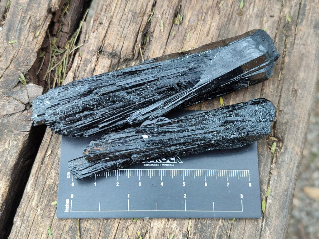 Natural Schorl Black Tourmaline Crystal Specimens x 12 From Erongo, Namibia