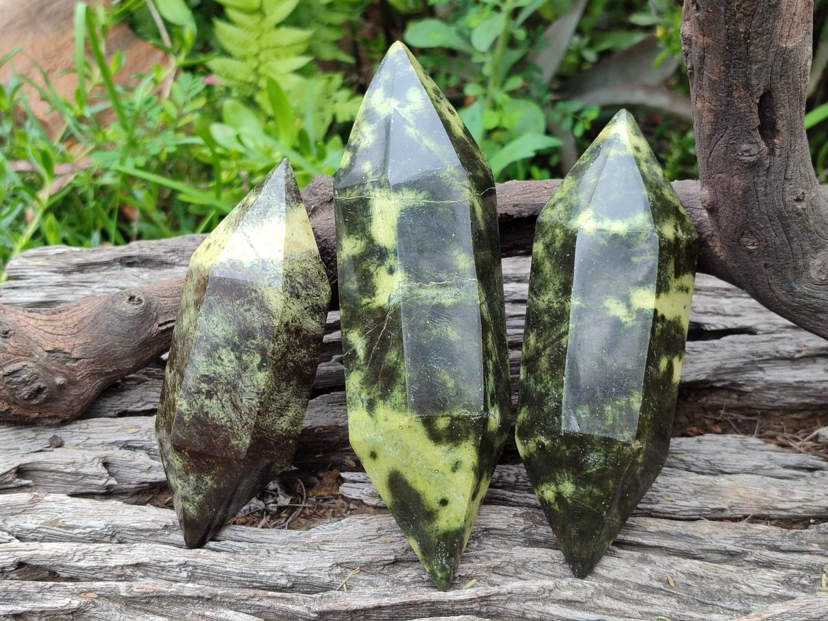 Polished Double Terminated Leopard Stone Crystals x 6 From Zimbabwe