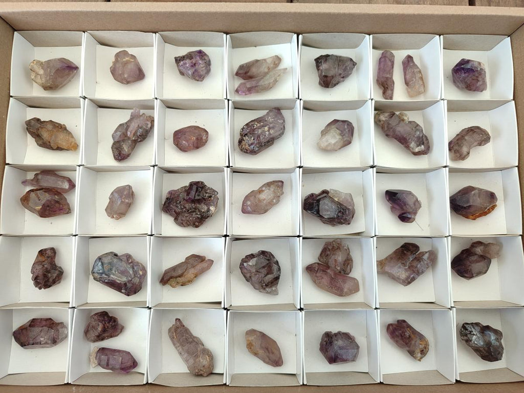 Natural Window Amethyst Crystals x 39 From Chiredzi, Zimbabwe